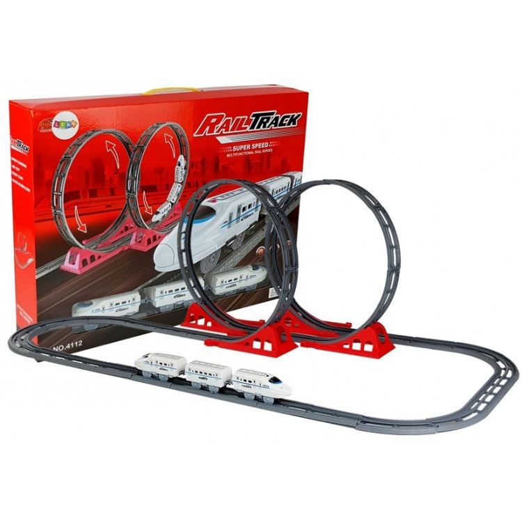 Vlaková dráhová súprava s dvoma slučkami 126 cm